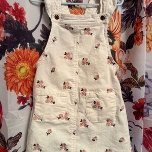 Cupcakes & Cashmere Girls White Floral Corduroy Overall Dress
